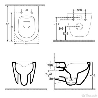 Závesné wc Infinity antracit - 4