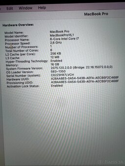 Apple MacBook Pro 15, i7, 16GB, 256TB, Silver - 4