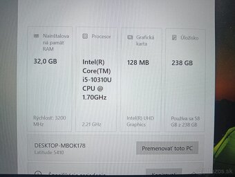 Dell Latitude 5410 , Intel core i5 , 32gb ram , WIN10 , ssd - 4