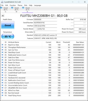 Pevny disk 2.5" Fujitsu 80 GB - 4