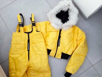 Moderna damska zlta lyziarska suprava - bunda + nohavice - 4