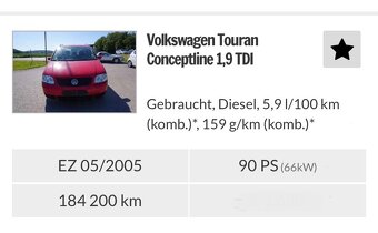 VOLKSWAGEN TOURAN 1.9 TDi len 184 000KM bez DPF - 4