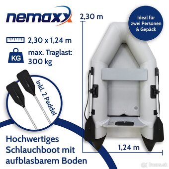 NEMAXX Professional nafukovací čln 230 cm, pádlo pre 2 osoby - 4