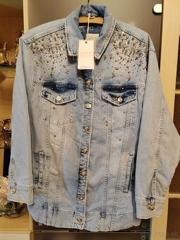 Džínsová/ rifľová bunda handmade - 4