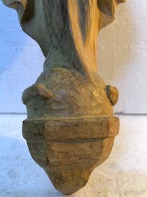 Stará krásna drevená nástenná socha MADONNA - 4