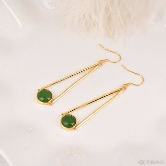 Nefritové visiace náušnice s certifikátom - 4