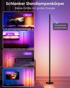 RGBIC LED stojacie lampy (170 cm) s diaľkovým - sada 2ks - 4