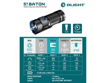 Svietidlo LED Baterka - OLIGHT S1 Baton - 4