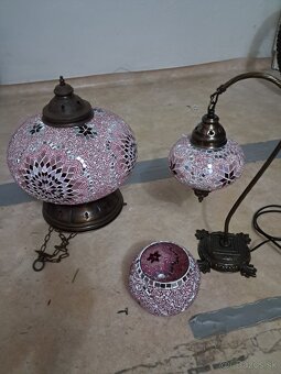 Súprava : Stropná lampa, svietník a nočná lampa - 4