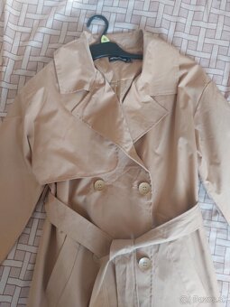 Hnedý trench coat × S - 4
