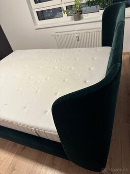 Ikea manželská posteľ, smaragdovo zelená - 4