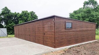 Plechová garáž 12m široká, DOVOZ A MONTÁŽ ZADARMO - 4