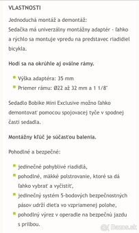 Predná detská sedačka na bicykel Bobike - 4