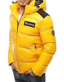 Pánska žltá prešívaná zimná bunda Fashion - 4