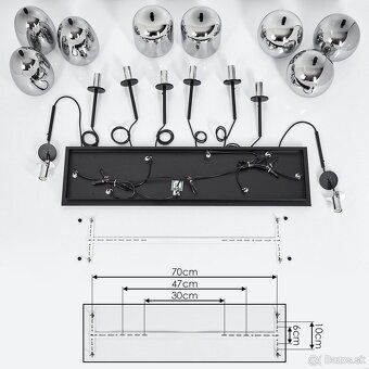 8-plameňová stropná zavesná lampa - 4
