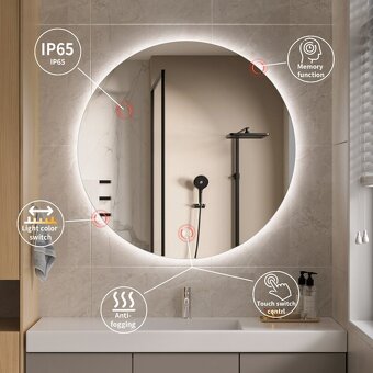 Erga Carla, okrúhle LED zrkadlo 50cm - 4