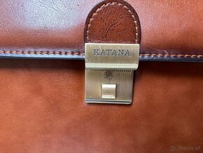 Hnedá kožená taška / aktovka Katana Paris - 4