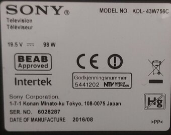 Sony KDL 43W756C Smart Wifi 100Hz obrazovka - 4