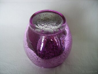 Sklenený fialový svietnik - 4