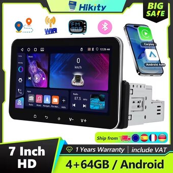 Predám 7" Android autorádio s BT, Wifi, Gps FM RDS, - 4