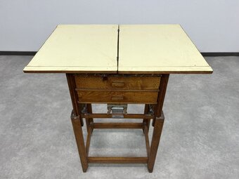 Vintage maliarsky výškovo nastaviteľný stojan / stolík - 4