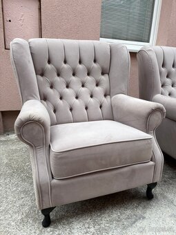 Elegantné kreslá 2ks + taburet - 4