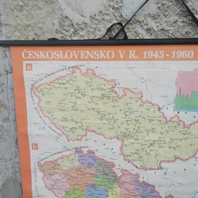 Stará školska pomôcka mapa Československa - 4