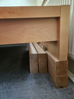 Ikea manzelska postel buk masív 210x190 cm, rošty 90 x 195 c - 4
