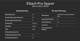 Rozširovacie podložky VW, Audi, Škoda, Seat a iné - 4