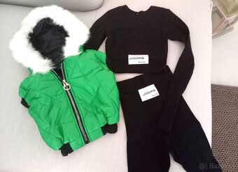 Trojdielna damska cierna rebrovana suprava s vestou NOVA - 4