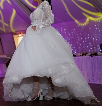 Luxusné svadobné šaty, ručne šité, veľkosť XS - 4