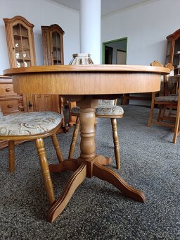 Rustikální jídelní set, stůl, 2 židle, masív, nábytek - 4