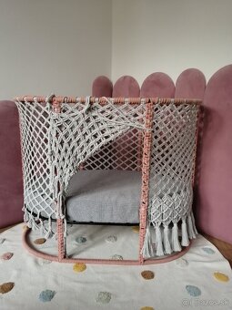 Predám ručne robenú makramé detskú postieľku. - 4