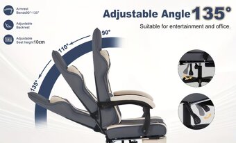 Herná a pracovná PC stolička - 4