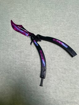 Butterfly knife Galaxy black Field-Tested - tupý - 4