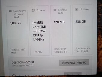 Hp elitebook 1030 G1 , Intel core m5 , 8gb ram , ssd , Win11 - 4