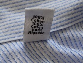 Pánska svetlomodrá bavlnená košeľa Calvin Klein "39" / "M" - 4