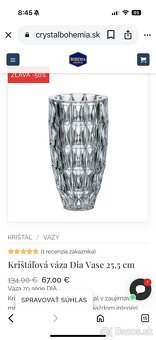Bohemia Cristal, váza, nepouzita, nepoškodená v pôvodnej kra - 4