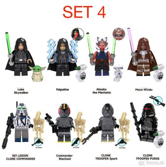 Rôzne figúrky Star Wars 4 (8ks) typ lego - nové - 4