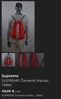 SUPREME Červené Vrecko , Taška Bag - 4