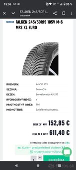 Nové celoročné pneumatiky Falken 245/50r19 - 4