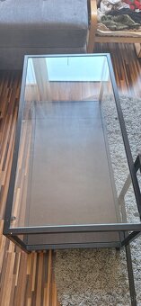 Konferenčný stolík kovový so sklom - 4