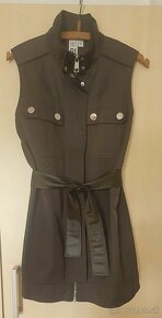 Khaki sako, tmavá khaki vesta - 4