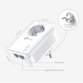 TP-Link TL-PA7027P 1000Mpbs Powerline kit - 4