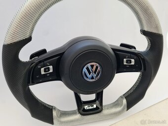 VOLANT VOLKSWAGEN R LINE GTI - KOZA / BIELY KARBON / BORDOVY - 4