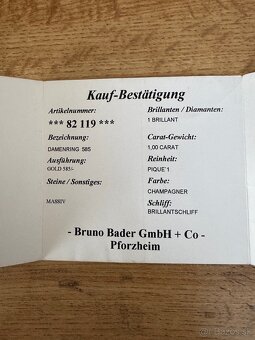 Zlatý prsteň s diamantom, s certifikátom - 4