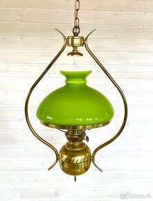 Stará mosazná lampa ve stylu petrolejky - 4