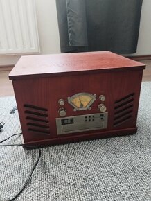 Retro rádio s gramofónom, CD a MC prehrávačom - 4