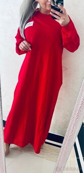 Mega bavlnene maxi šaty red - 4