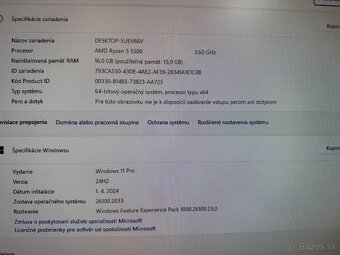 Herný počítač AMD Ryzen 5 5500 6x3,60GHz.16gb ram.GTX1660 S - 4